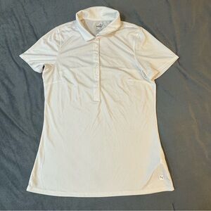 Puma White Fitted Button Down Polo Shirt

#1009